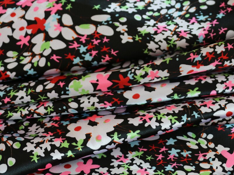 soft polyester satin fabric printed