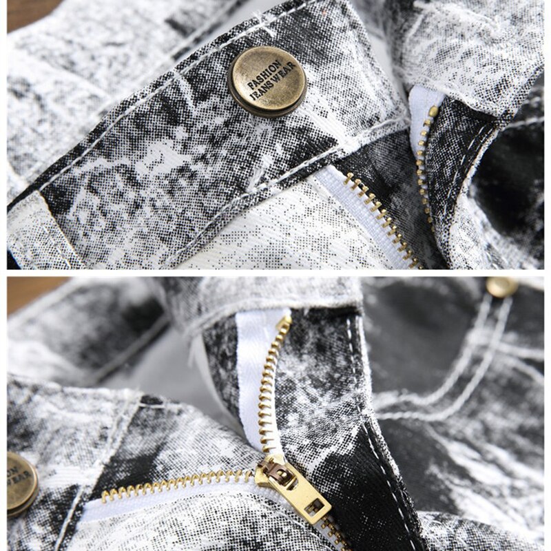 Bedrukte casual broek van katoen, heren slim, koreaanse witte bloemenbroek, europese nachtclub, trendy feestbroek