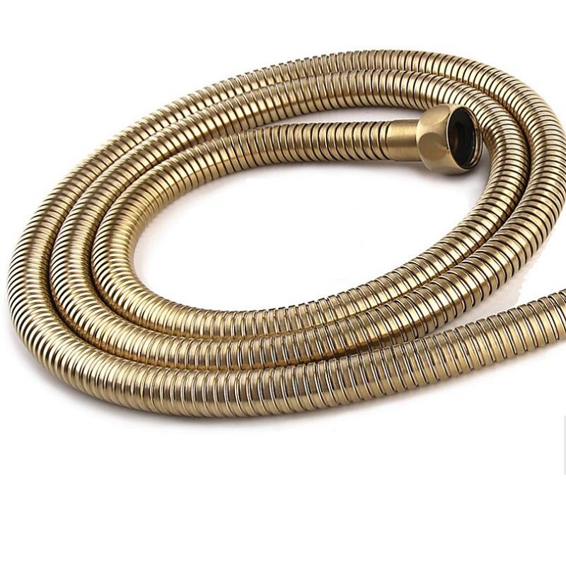 1.5/2m shower pipe Flexible Long Bathroom Shower Water Hose 304 Stainless Steel Shower Hose water pipe silver/gold