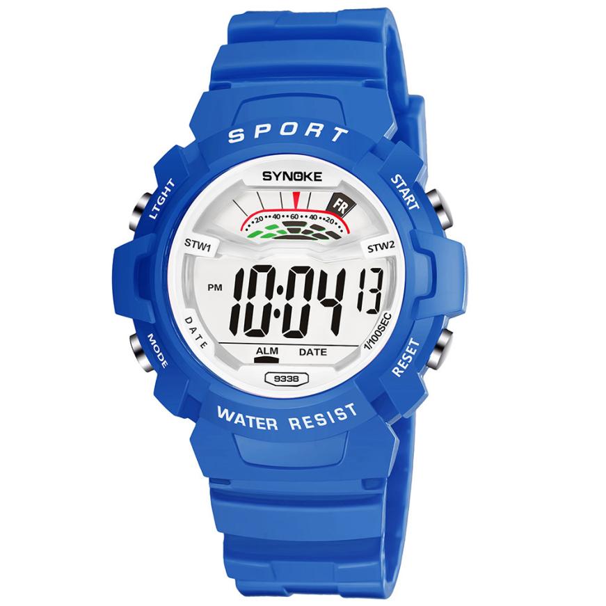 Synoke Jongens Horloges Kids Grote Kleine Horloge 14 Kleuren Waterdicht Wekker Multifunctionele Horloge Relogio Infantil Menina Digitale