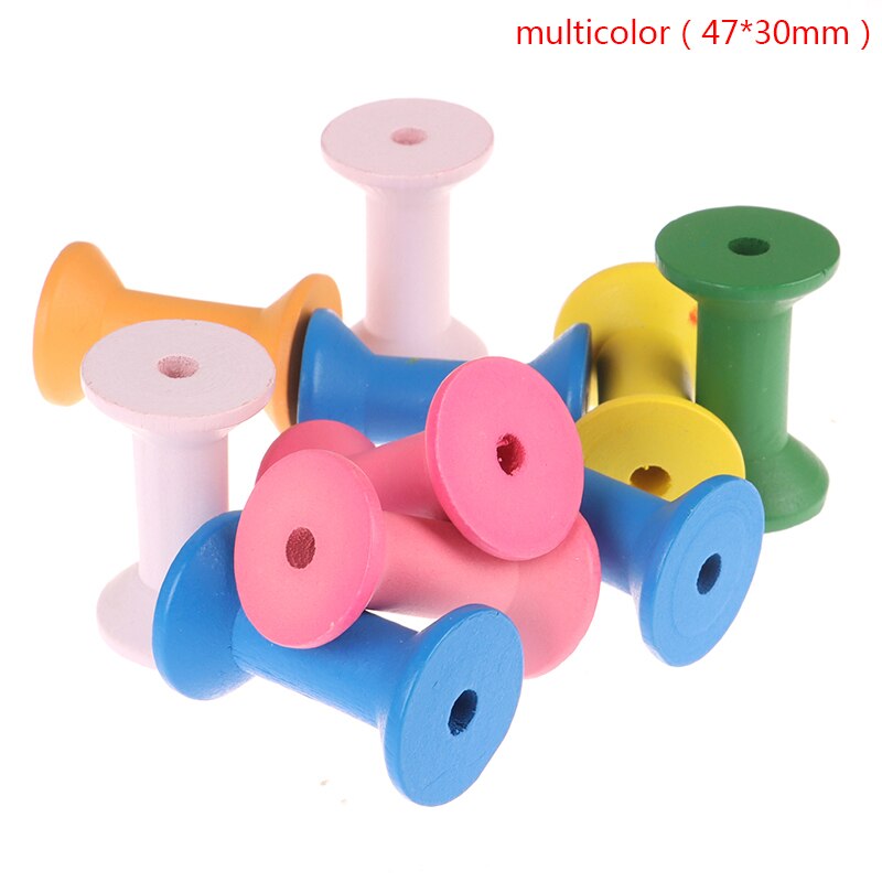 10 stuks/pak gemengde kleuren lege houten klossen handwerk klossen klossen garen naaigereedschap accessoires borduurwerk