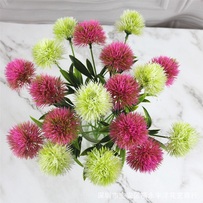 Flores artificiales de para boda, diente de león Artificial, ramo de flores para decoración del hogar, flores artificiales de seda