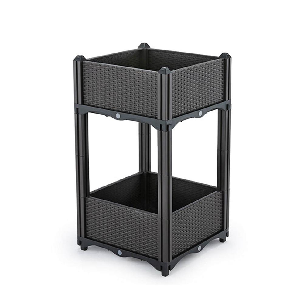 European Family Balcony Vegetable Pot Modern Planting Box Rectangle Family Balcony Plastic Flower Pot Raised Garden Bed