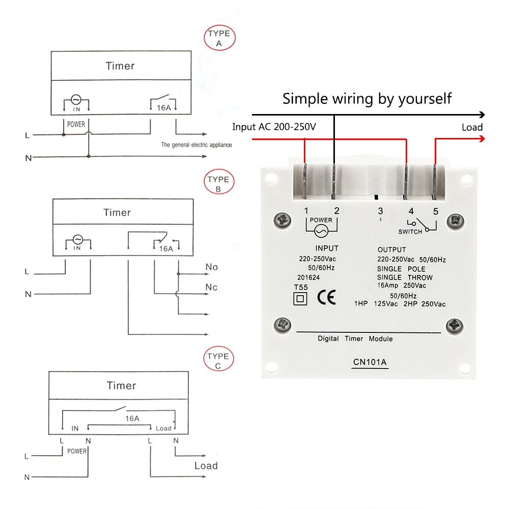 NICEYARD Auto On/Off Relay Digital LCD Electronic Daily Weekly Programmable Timer Time Control Switch AC 220-250V
