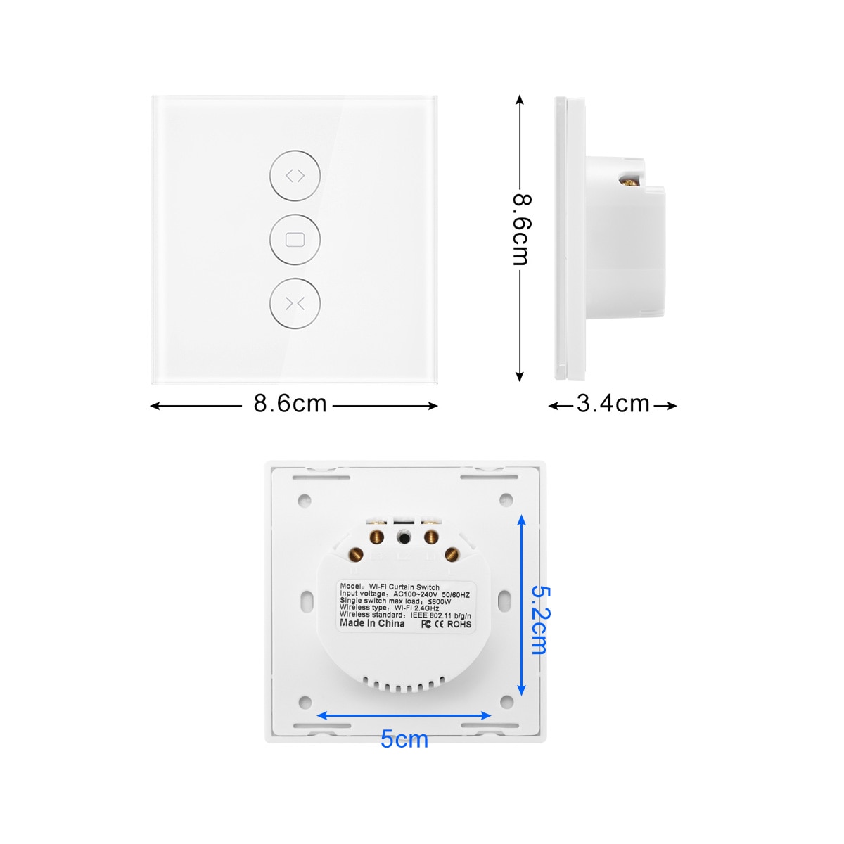 WiFi Electrical Blinds Switch Touch Smart Life APP Voice Control by Alexa Echo AC110 to 250V for Mechanical Limit Blinds Motor