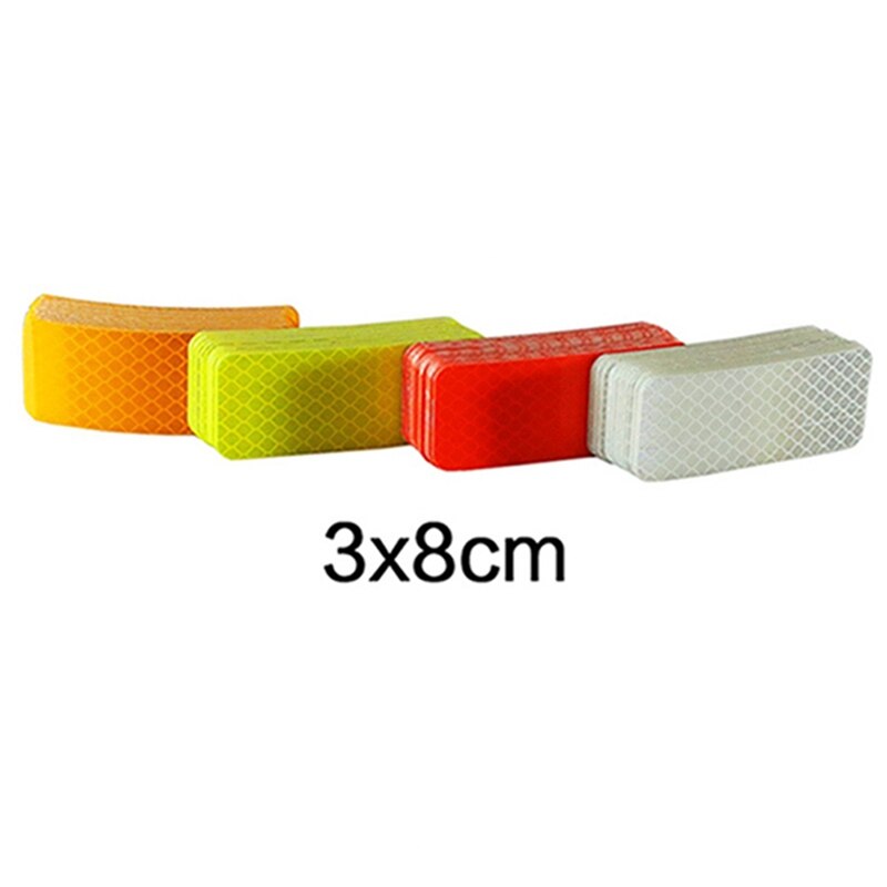 3x8CM Car Truck Bumper Safety Reflective Warning Strip Night Driving Secure Reflector Sticker Auto Exterior Decals Car Styling