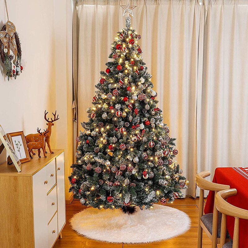 Kerstboom Rokken Faux Fur Kerstboom Voet Tapijt Xmas Boom Rok Mat Onder De Boom Kerstversiering Home Party