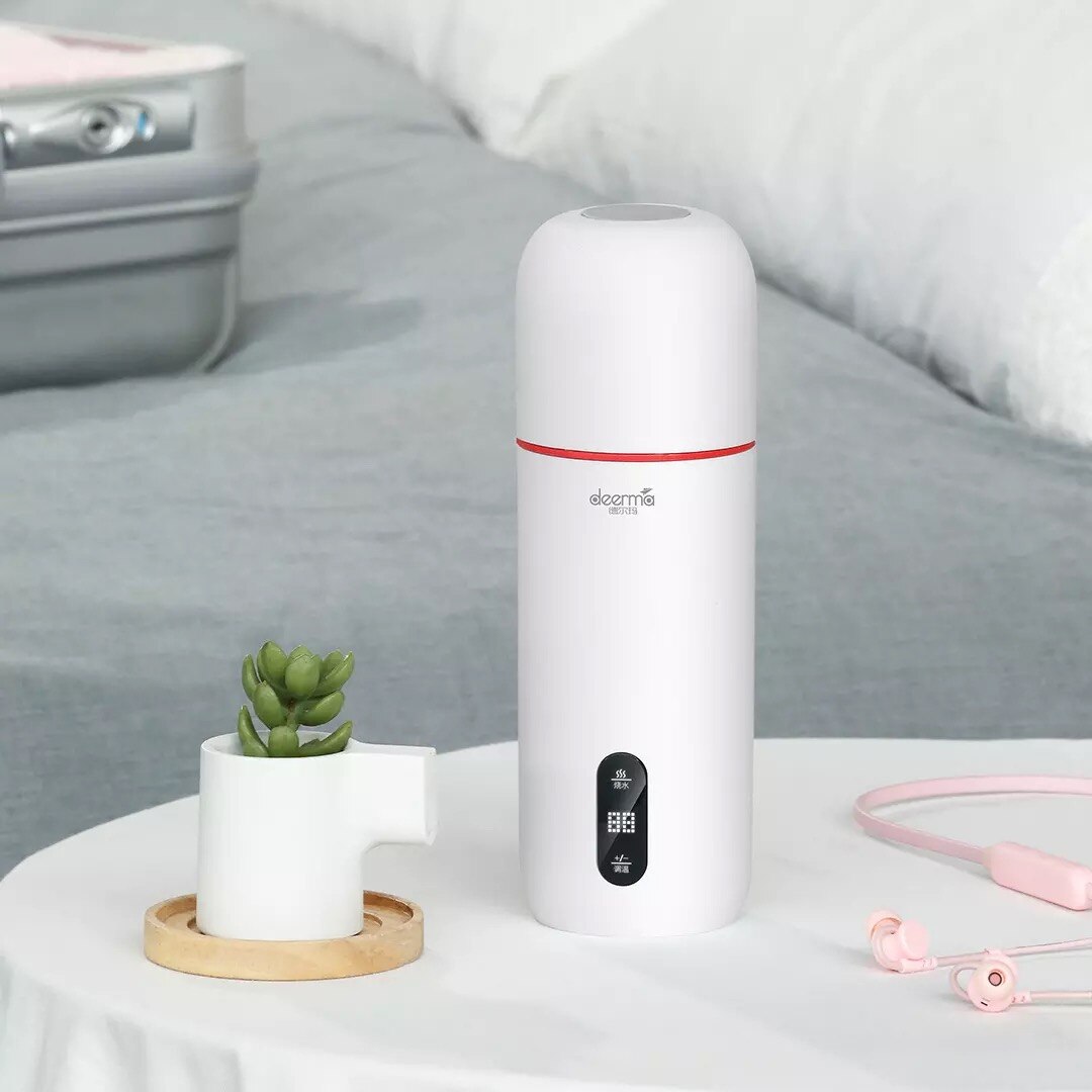 Taza de agua eléctrica portátil Xiaomi Mijia Deerma, 350ml, tazas termo con Control táctil, para deportes al aire libre, escuela, sello a prueba de fugas