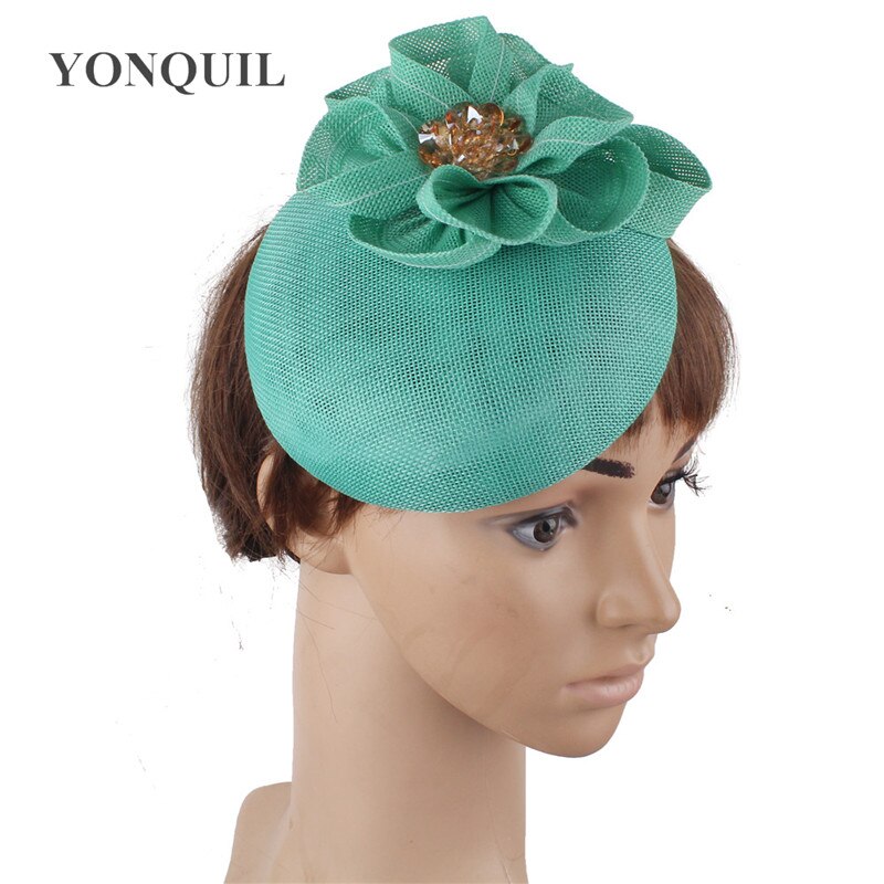 Licht Paars Vrouwen Tovenaar Cap Haar Clip Mooie Bloem Mesh Hoofddeksels Handgemaakte Voor Dames Wedding Hoedenzaak Cap Haar Clips