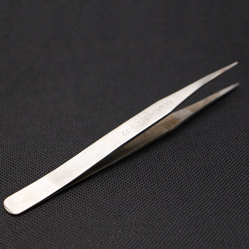 10Pcs/lot Tweezer Straight Stainless Stell Long Nose TS12