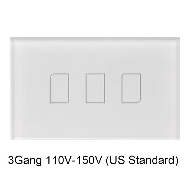 Broadlink TC2 1/2/3Gang 433Mhz Verbinding Muur Touch Panel Licht Schakelaar Afstandsbediening Ons Standaard voor Smart Home Systeem 2019New: 3Gang US 110V-150V