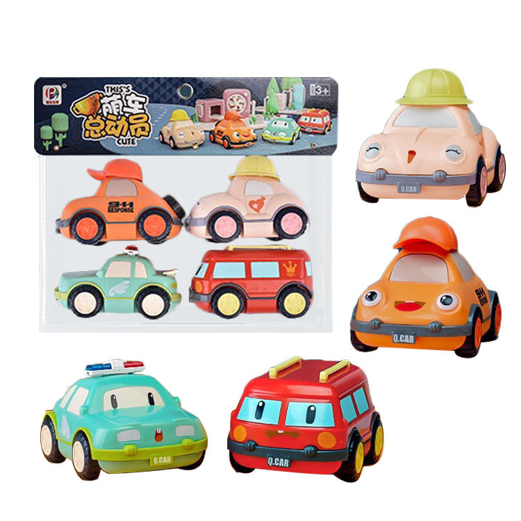 Car set Children&#39;s inertial engineering team baby excavator toy city sanitation toy car: BJ678 