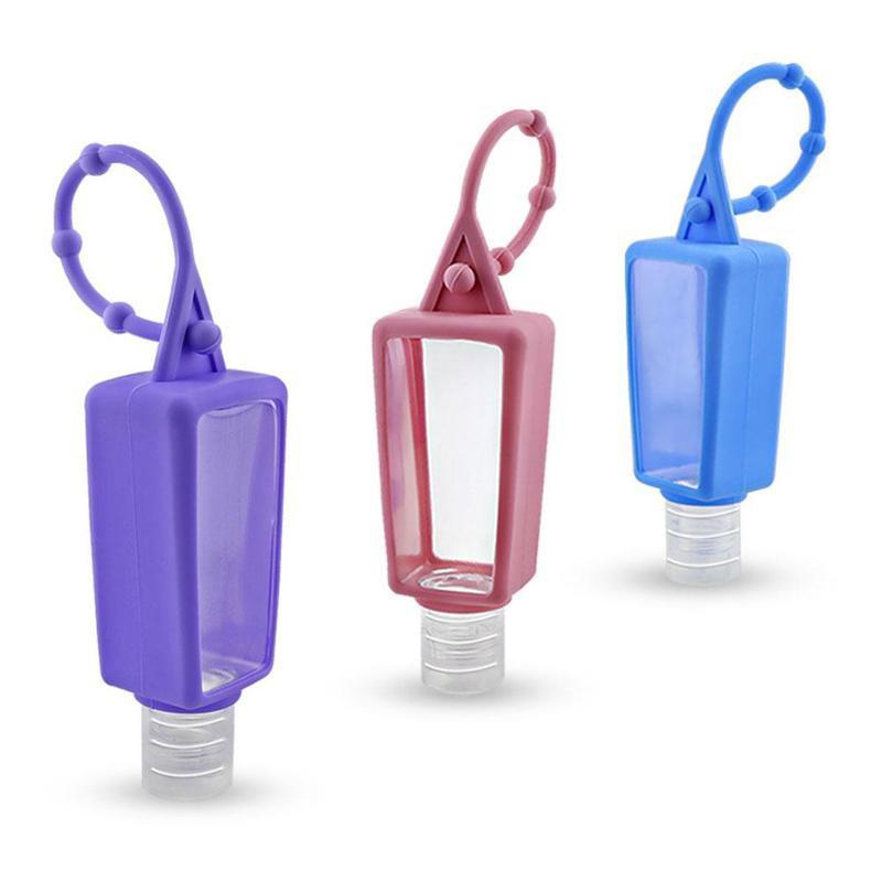 1/3/5 st mini sanitizer gel hållare flaska gel hänga väska hand sanitizer flaska resor påfyllningsbar flaska mini sanitizer gel hållare: 1 st slumpmässigt