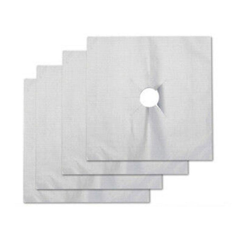 4 Pieces / Sets Of Reusable Gas Stove Protective Film Accessories Cleaning Kitchen Gas Liner Pad Stove U6B7