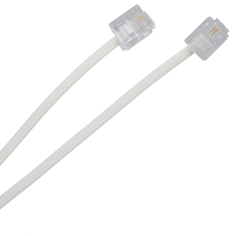 4.8ft RJ11 to RJ11 Male to Male Telephone Cable Connector White