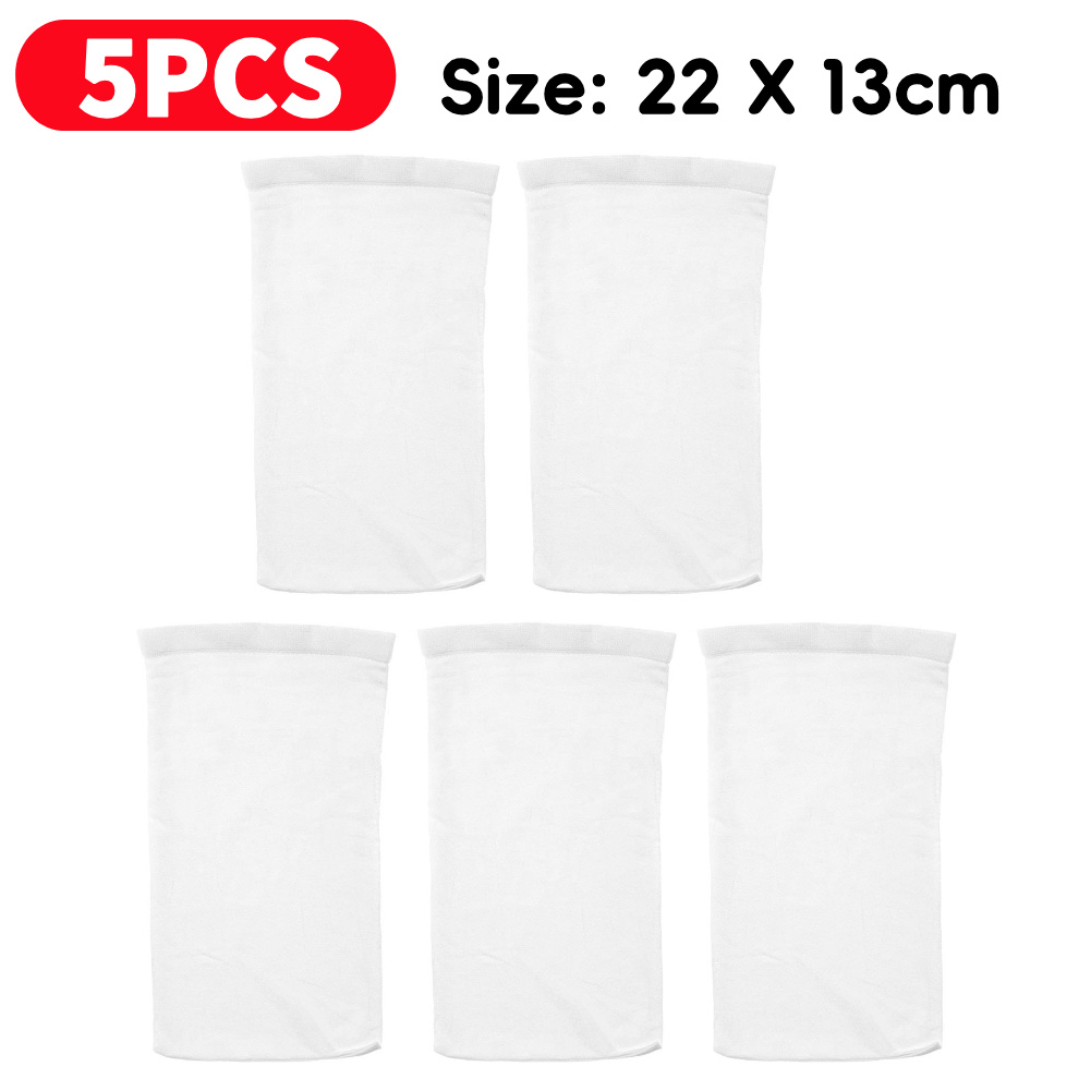 Pool Filter Socks 4/10/15 Stk - Genanvendelige med Snor - Rengør Affald og Blade til Nedgravede & Overjordiske Pools: Burgunder