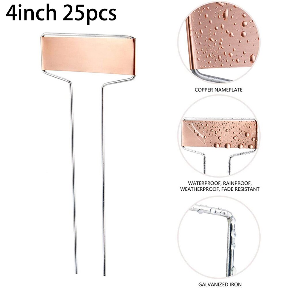 25 st/set växtetiketter metall trädgårdsarbete krukväxter blomsterarrangemang skyltmarkörer växter märkplåt etiketter taggar verktyg rostfritt stål: 4 tum