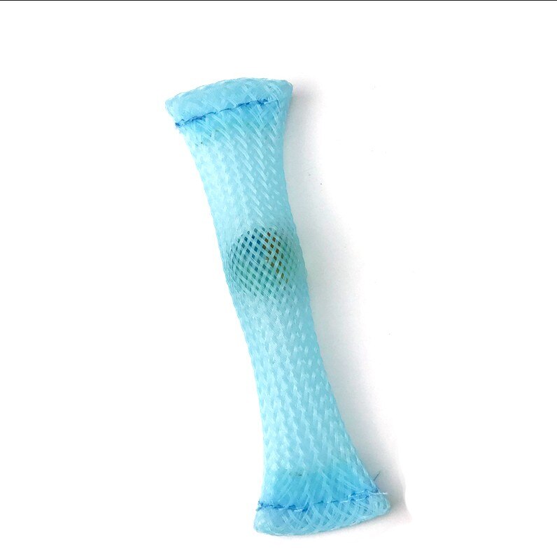 Woven Mesh Tube with Marbles Ball Autism ADHD Anxiety Therapy Squeezing Vent Toys Stress Relief Hand Fidget Toy: sky blue