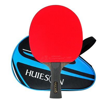 Huieson 9 Star Table Tennis Racket Ping Pong Bat 7 Ply Arylate Carbon Pingpong Blade with Sticky Tension Rubber: 9 STAR Long handle