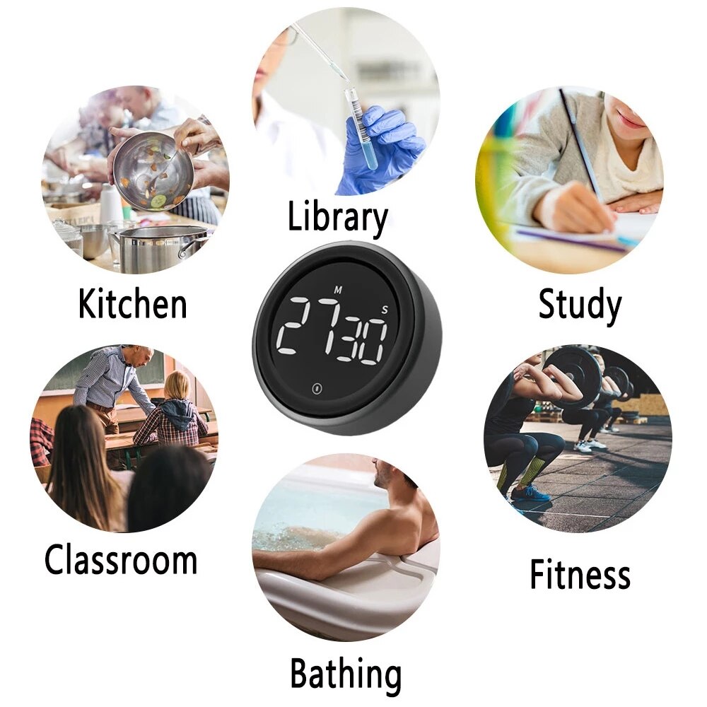 Xiaomi Youpin Digitale Kookwekker Magnetische Countdown Timer Met 3 Volume Niveaus 2 Antislip Pads Ei Met Grote led Scherm