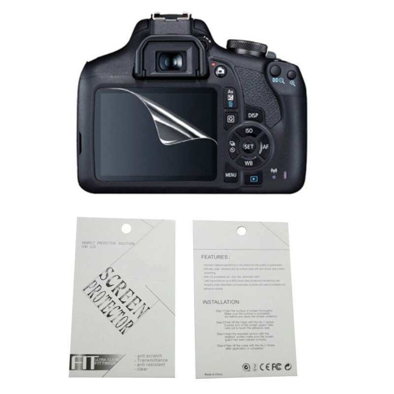 20 stk myk kameraskjermbeskyttelsesfilm for canon 100d 500d 650d 700d 750d 760d 800d 1100d 1300d 1500d 3000d 4000d