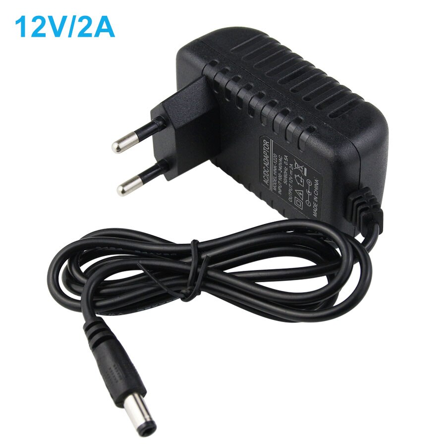 DC12V 1/2/3/5/6/8/10A commutateur adaptateur d'alimentation pour LED bande 12V 5.5mm x 2.5mm sortie éclairage transformateur adaptateur 12W-120W: EU plug / 2A 24W