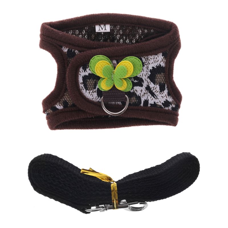 Arnés de hámster, juego de correas ajustables para conejillo de indias, Chinchilla, rata ratones, Hurón, Animal PEQUEÑO, accesorios X5QB: Leopard / S