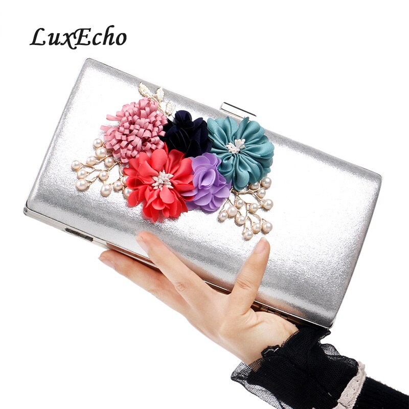 LuxEcho Flap small Evening bags women's bags Day Clutches Golden/Silver handbags Bride Wedding purse