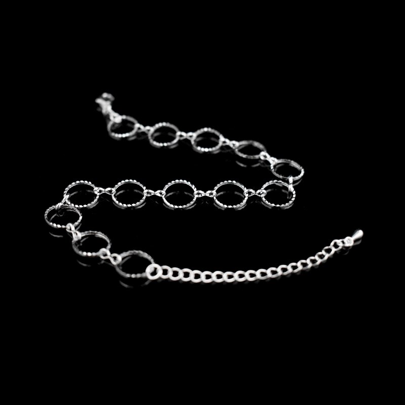 Modo caldo di Vendita 925 sterlina d'argento Cavigliere Braccialetto Semplice Rotonda Del Pendente Del Piede Del Calzino Delle Donne Della Catena Braccialetto di Caviglia Del Piede Dei Monili