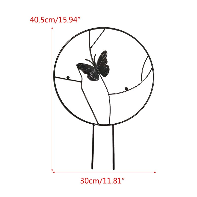Liefde Hart Ronde Vlinder Plant Klimmen Ondersteuning Houder Vormige Staaf Voor Thuis Outdoor Tuin Potplanten Beugel N1HF