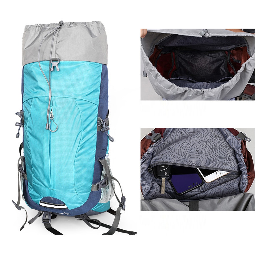 Backpack 40L Internal Frame Ultralight Waterproof Outdoor Mountaineering Hiking Traveling Climbing Camping with Rain Cover