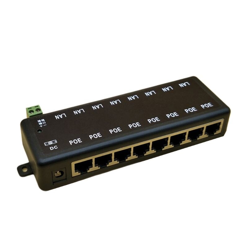 8 Ports POE Injector POE Splitter for CCTV Network POE Camera Power Over Ethernet IEEE802.3af