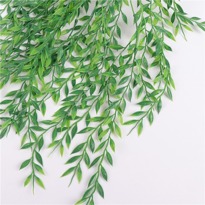 Artificial Willow Leaves Faux Foliage Plastic Greenery Garland Wall Porch Patio Arch Balcony Basket Garden Party Wedding Decor