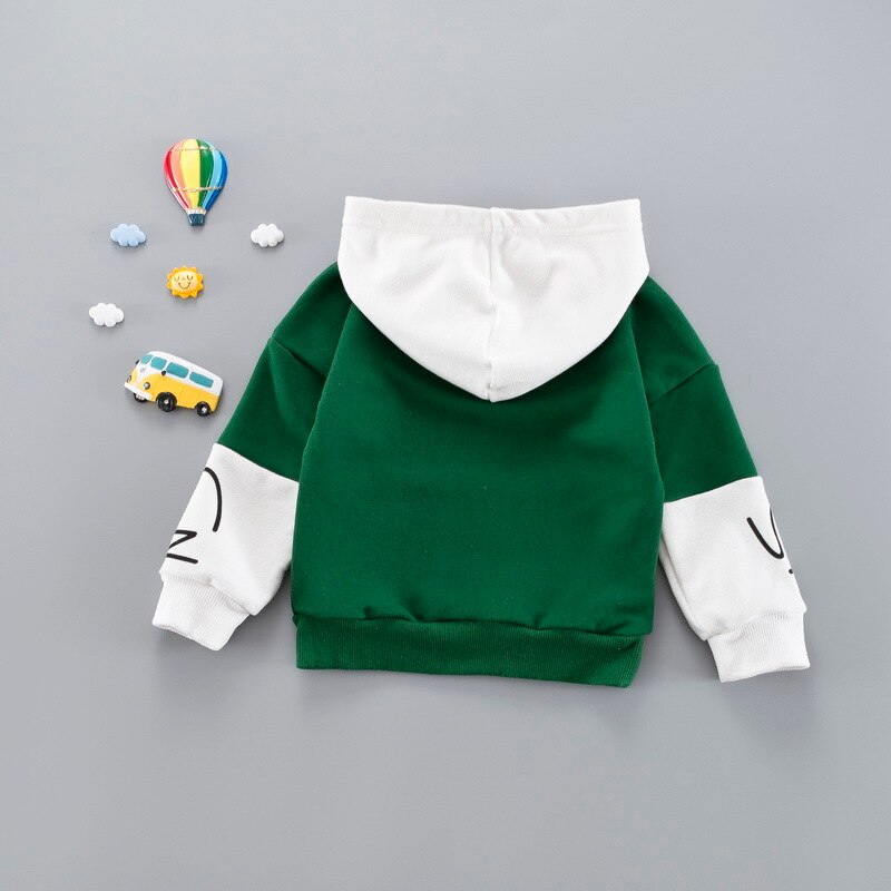 Ropa de bebé de primavera y otoño, sudaderas con capucha de algodón para niños y niñas, blusas con letras para bebés, sudaderas con capucha para niños, tops