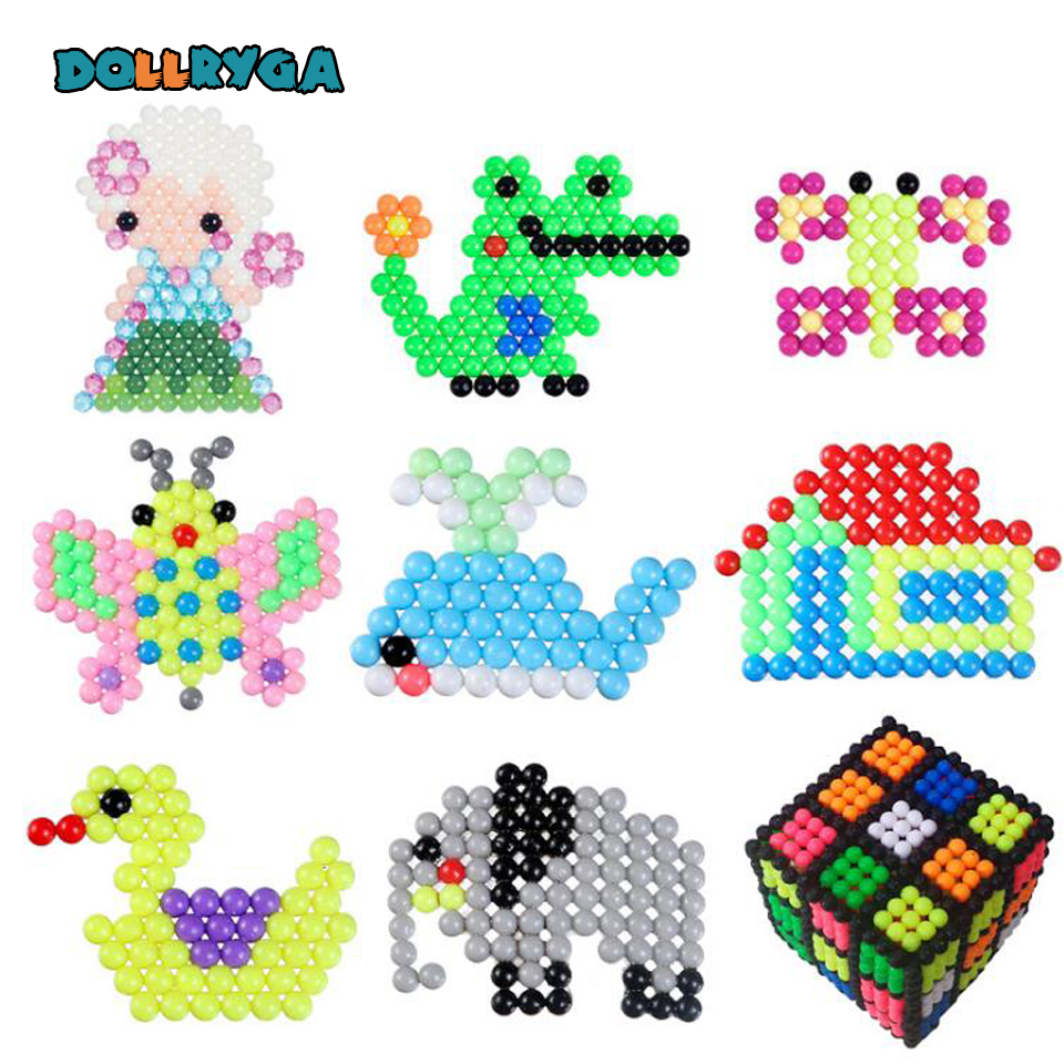 DOLLRYGA 500g 6000 pièces 3d bricolage eau Aqua Spray perles magiques manuel couleurs transparentes perle dans des puzzles pour enfants Art et artisanat