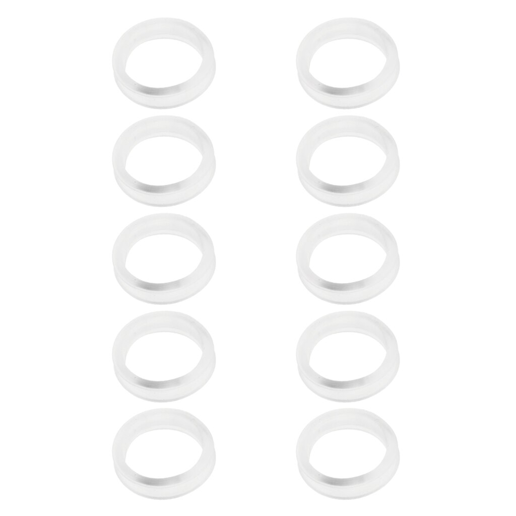 Pack of 10 Rubber Rings Thumb Ring Sizing Inserts for Grooming Scissors Black/Clear