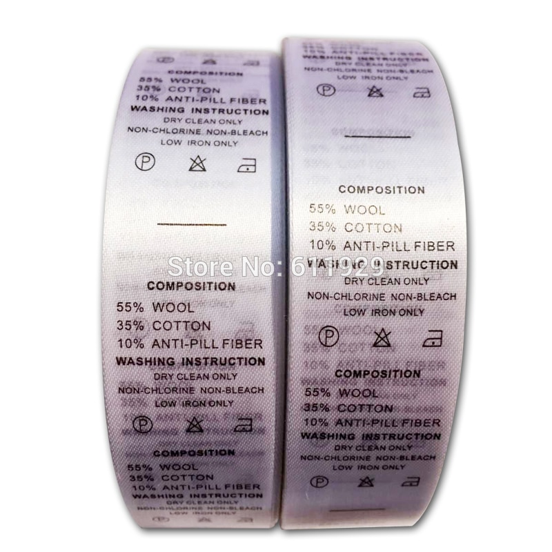 1000 pcs/lot STOCK 55% WOOL care labels/custom clo... – Vicedeal