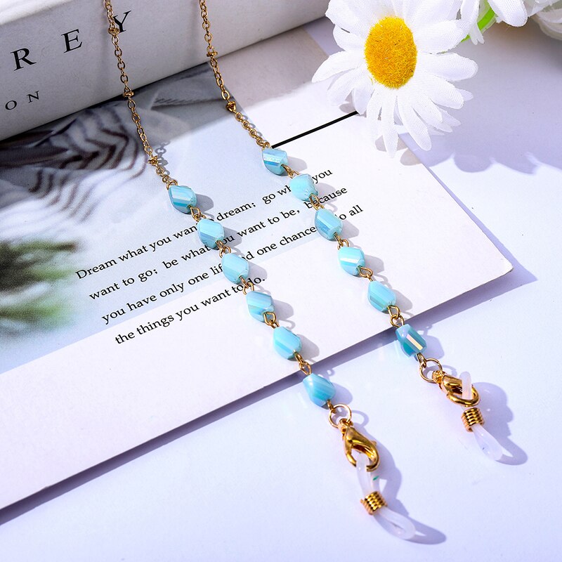 neue Kristall Perlen Ketten Für Maske Masking Sonnenbrille Gläser Perle Kette Brillen Brillen Lanyard