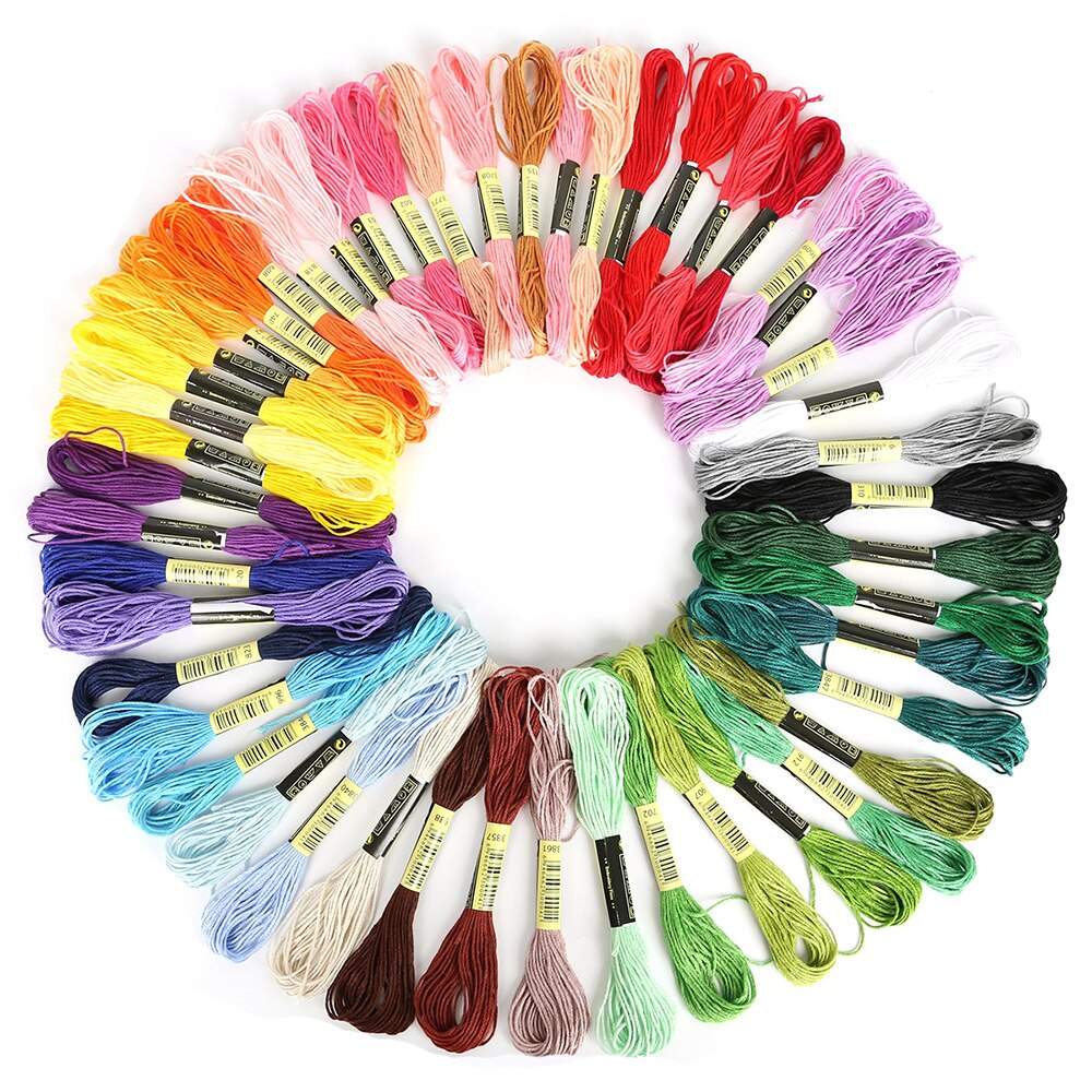 8 Uds Multicolor similares DMC hilo DIY Cruz puntada algodón ovillos de costura de hilo de bordado Kit de seda herramientas de costura