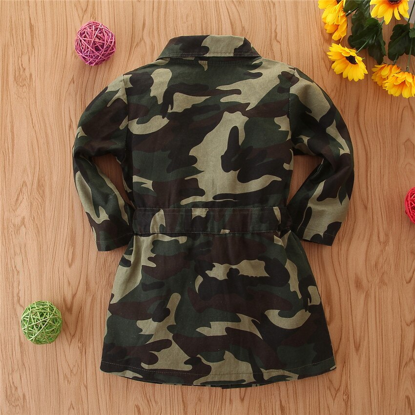 Baby mädchen oberbekleidung mädchen frühling und herbst modische Tarnung jacke Mitte-länge taille baumwolle jacke mädchen kleidung