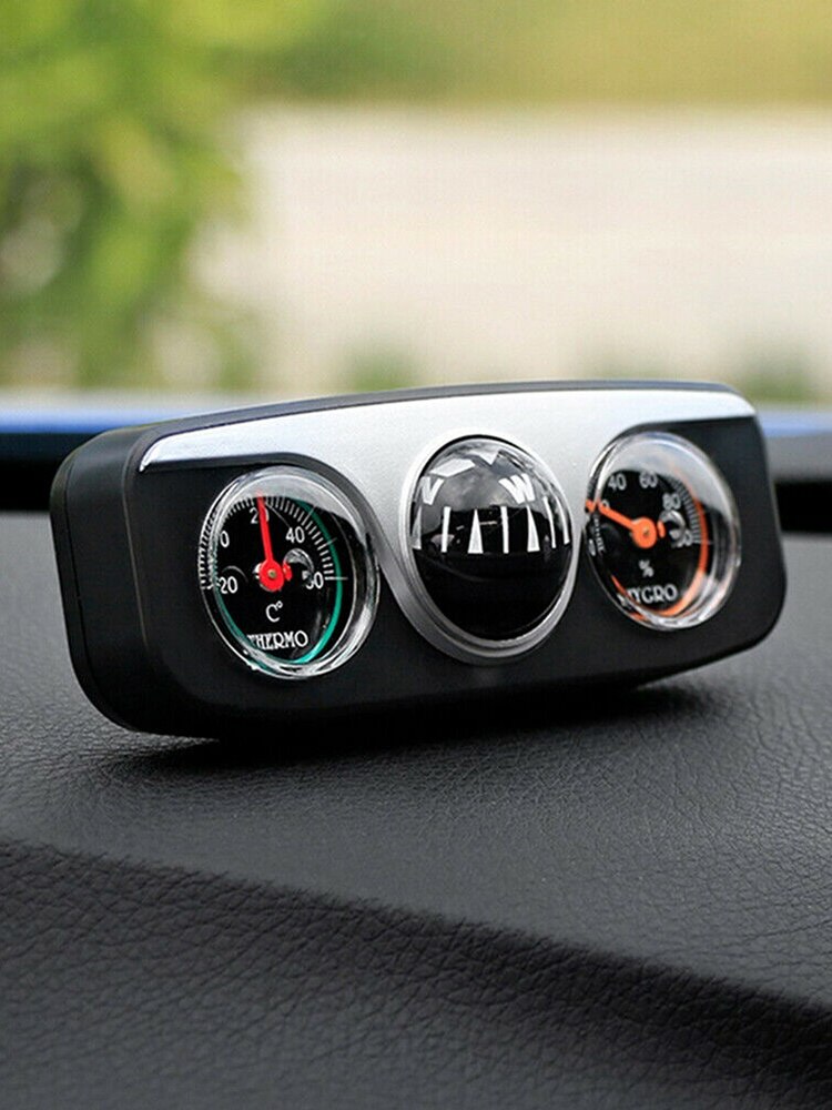 3 In 1 Gids Bal Voor Auto Voertuigen Ornamenten Interieur Accessoires Auto Styling Kompas Thermometer Hygrometer