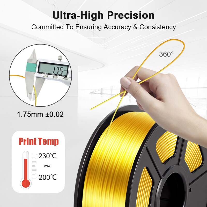 Pla filament pla silk 3d printer filament effect 1kg 1.75mm -/+ 0..02mm 2.2 lbs zijde textuur navullingen biologisch afbreekbaar materiaal zwart