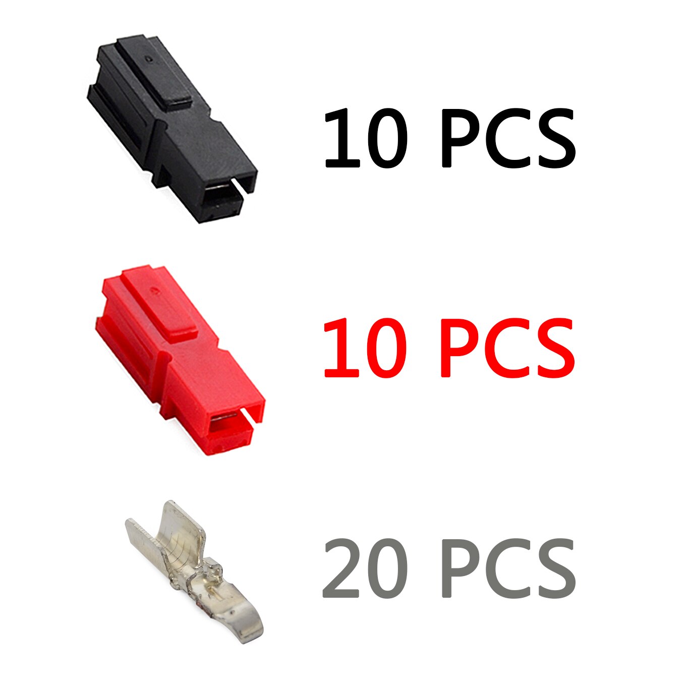 Rood Zwart 10Set 20Set 50Set 30A 45A Amp 600V Power Marine Connector Pole Voor Anderson Powerpole grijpende Plug Terminals: 45AMP 10 Set