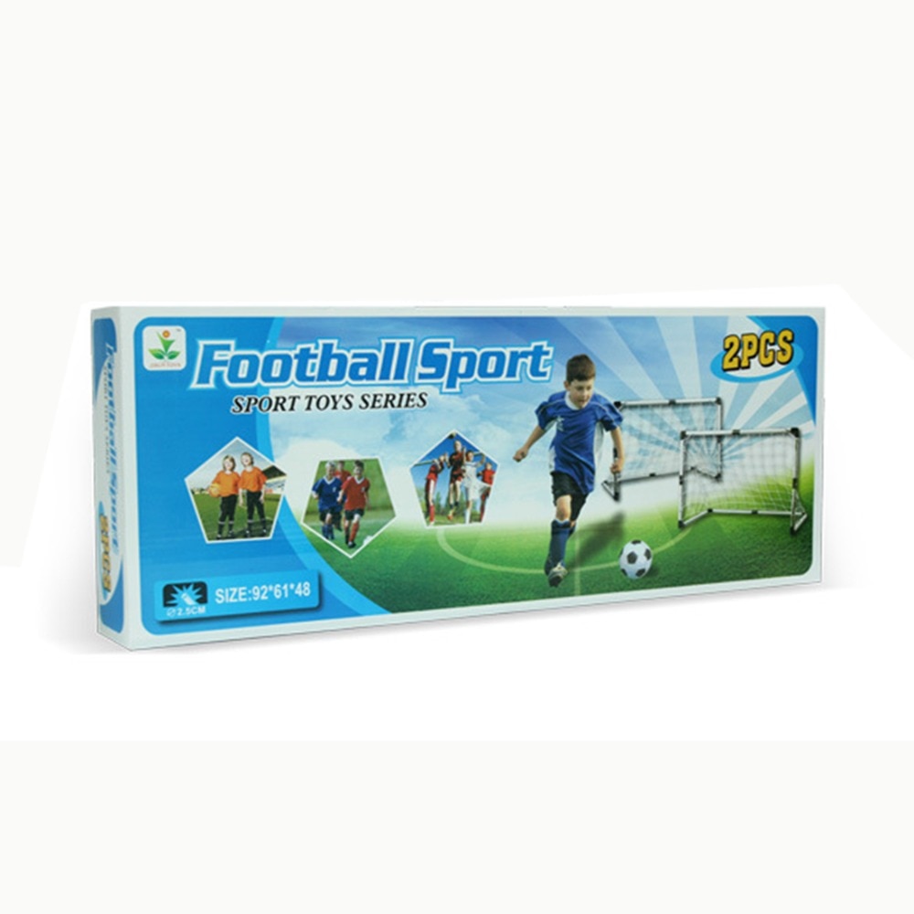 2 sets doe-het-zelf kindersport voetbaldoelen met voetbal en pomp oefenwedstrijd voetbalpoort doe-het-zelf wit voor kinderen: Default Title