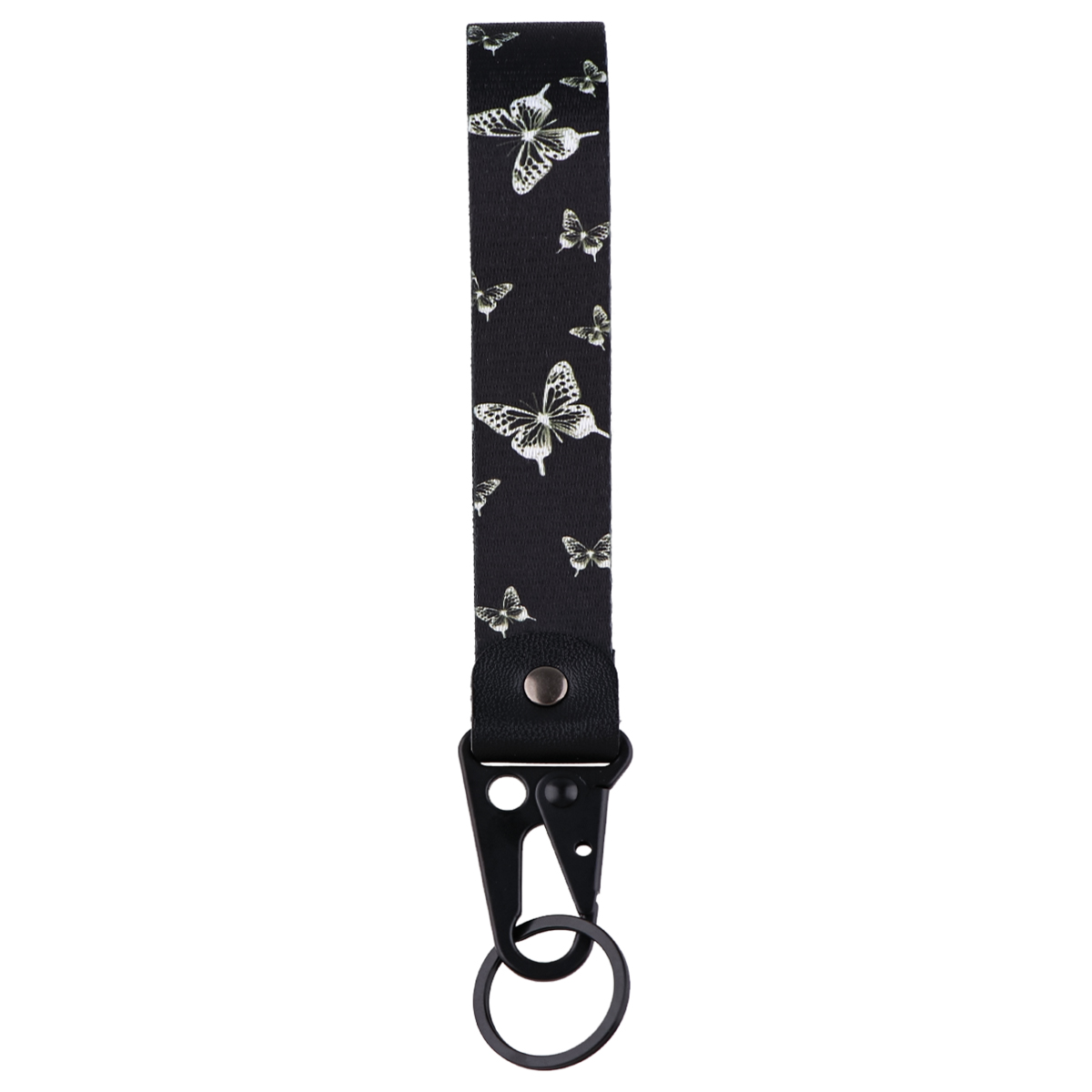 LLavero de mariposa para coche, cordón para llaves, USB, tarjeta de identificación para gimnasio, soporte para insignia, correas para teléfono móvil, correas cortas para muñeca, accesorios para llavero: Gris