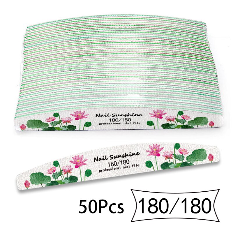 25/50Pcs Nail File Salon Nail Files Reusable Nail File Flower 80/100/150/180/240 Manicure Tools: 180 180 50Pcs