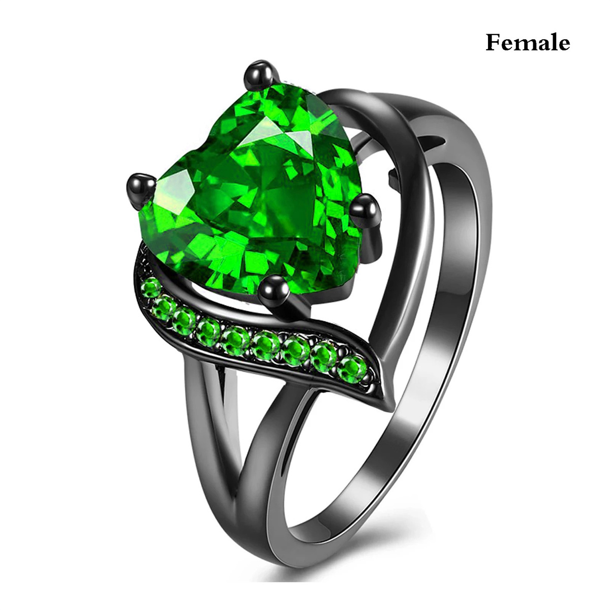 Anillos de pareja de románticos para mujer, anillo de circón con diamantes de imitación azules y corazón, anillo de dragón celta de acero inoxidable para hombre, joyería de boda: 9 / Rosa