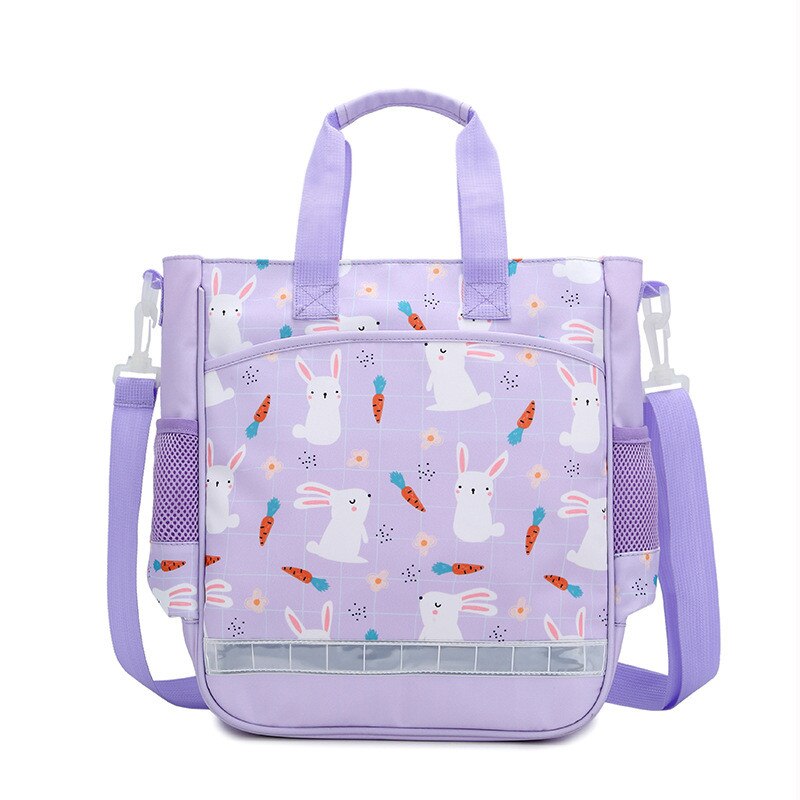 Pink Tutorial handbag Single Shoulder School Bag Nylon Book Bag Waterproof Children's Handbag Kids Crossbody Messenger Bags: purple