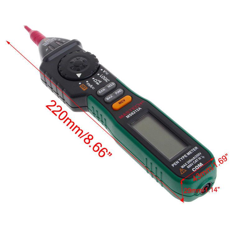 MASTECH Frau8212A Kuli Digital-Multimeter Spannung Strom Tester Diode Logik Nicht-kontaktieren Spannung