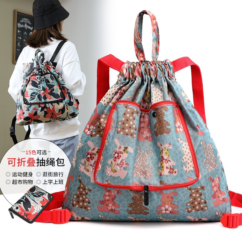 Sac à dos étanche à cordon coulissant pour femmes et hommes, avec motif de feuilles, de sport en plein air, de Fitness, d'entraînement, de gymnastique, de surf, de rangement de chaussures